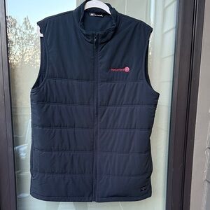 Travis Mathews Men’s Medium M Black Puffer Vest with Red Logo